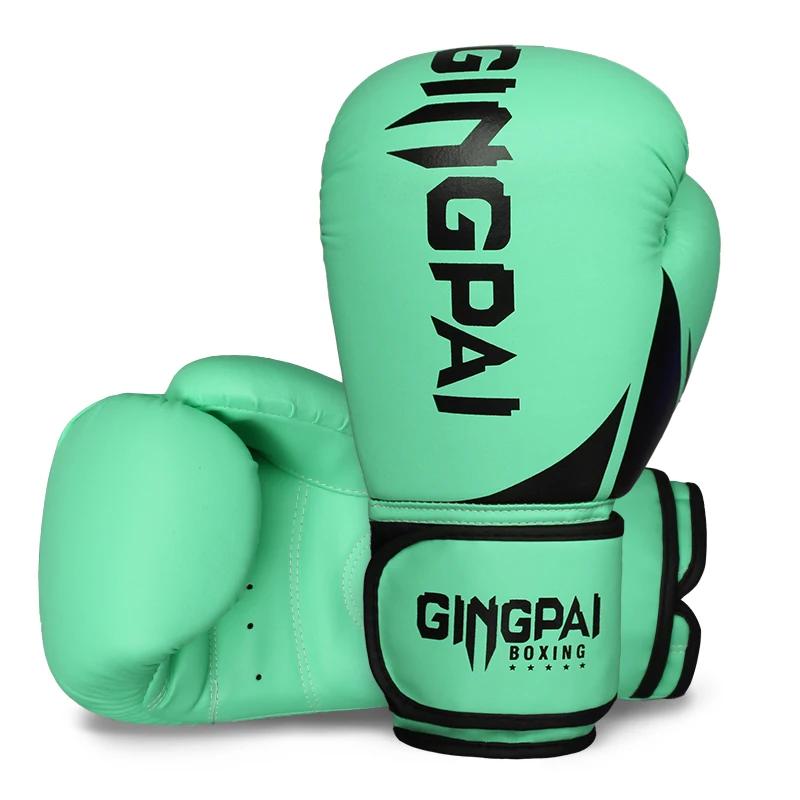 Luvas de boxe de couro para adultos, alta qualidade, Muay Thai Mitts, equipamento Sanda para mulheres e homens, MMA, 6 oz, 8 oz, 10 oz, 12oz - Image 1