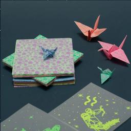 Luminous Origami Square Scrapbook Paper, Papel cartão de impressão de face única, Material de embrulho, Night Glow - Image 1