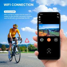 Multifunções Esporte DV Dash Cam com Chifre de Luz, 4K Câmera de Ação Capacete de Bicicleta, Tela HD, Motocicleta, Bicicleta, Ciclismo, 3 em 1 - Image 3