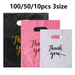 Obrigado Sacos De Presente De Plástico, Casamento, Aniversário, Convidado, Envoltório De Presente, Pequena Empresa, Doces, Pastry Store Packaging, 100 Pcs, 50 Pcs, 10Pcs - Image 1