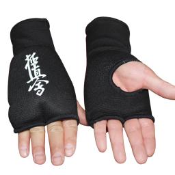 Kyokushin luvas de karatê de malha luvas de proteção das mãos meio dedo crianças adulto respirável taekwondo pulso luta luvas de boxe - Image 6