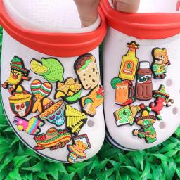 Encantos de PVC de Estilos Mexicanos para Crianças, Acessórios de Sapatos, Sandálias de Taco Limão, Caixa Do Telefone, Fivela De Sandálias, Vendas Quentes, 1-19PCs - Image 4