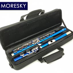 MORESKY-flauta banhada a níquel com chave E, C chaves, instrumento Cupronickel, 16 furos próximos, azul, MFL605 - Image 2