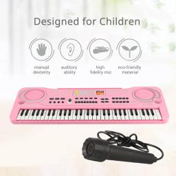 Piano elétrico com Mic para crianças, 61 teclas, teclado digital, órgão eletrônico, instrumentos musicais, presentes para crianças, novo - Image 2