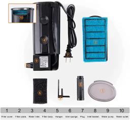 Aquário Filtro Interno para Tanques Tartaruga, Répteis, Anfíbios, Sapo, Fish Tank, 3 a 20 galões - Image 2