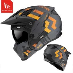 Mt streetfighter sv capacetes de motocross, meia face, engrenagens off-road, queixo removível, 3 presentes, quatro estações, mt casque moto - Image 3