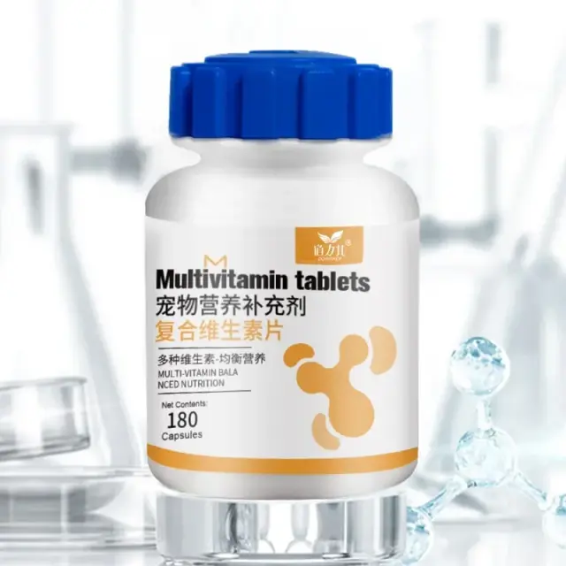 Suplemento Multivitamínico para Cães e Gatos: Melhore a Imunidade e a Saúde dos Pelos com 180 Comprimidos Nutritivos