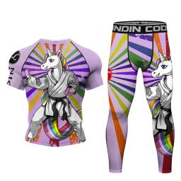 Camisa de compressão masculina Mma Rashguard, calções e calças MMA, protetor solar desportivo, roupa desportiva de segunda pele, calções MMA, novo - Image 4
