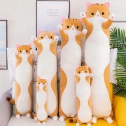 Almofada infantil de pelúcia, almofada de assento decorativa fofa de gato que dorme longa para envio - Image 2