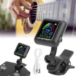 AROMA AT-102 Recarregável Clip-on Guitar Tuner, Tela Colorida com Bateria Embutida, Cabo USB para Guitarra Cromática, Baixo, Ukulele - Image 4