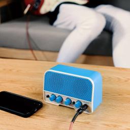 Mini amplificadores de guitarra 5w, compatível com bluetooth, volume ajustável, bateria embutida, recarregável, azul/rosa, joyo JA-02 II - Image 6