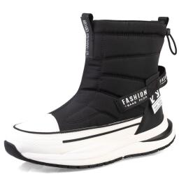 Além de veludo impermeável casual sapatos de algodão masculino tubo curto botas de neve femininas engrossado quente e antiderrapante botas de algodão de casal - Image 1