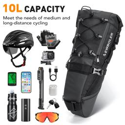 Newboler saco de sela da bicicleta à prova dwaterproof água mtb bicicleta estrada 10l 13l grande capacidade saco ciclismo dobrável cauda saco traseiro tronco acessórios - Image 2
