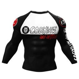 Codylundin-quimono Jiujitsu camiseta masculina, equipamento de MMA, camisa de poliéster respirável, camisa de ginástica brasileira, Kickboxing, manga comprida - Image 6