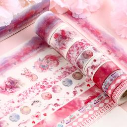 Conjunto De Fita Adesiva Washi, Adesivos De Papel Japoneses, Washitape Flor De Scrapbooking, Famosa Série De Mar E Floresta, Estacionária, 10Pcs - Image 5