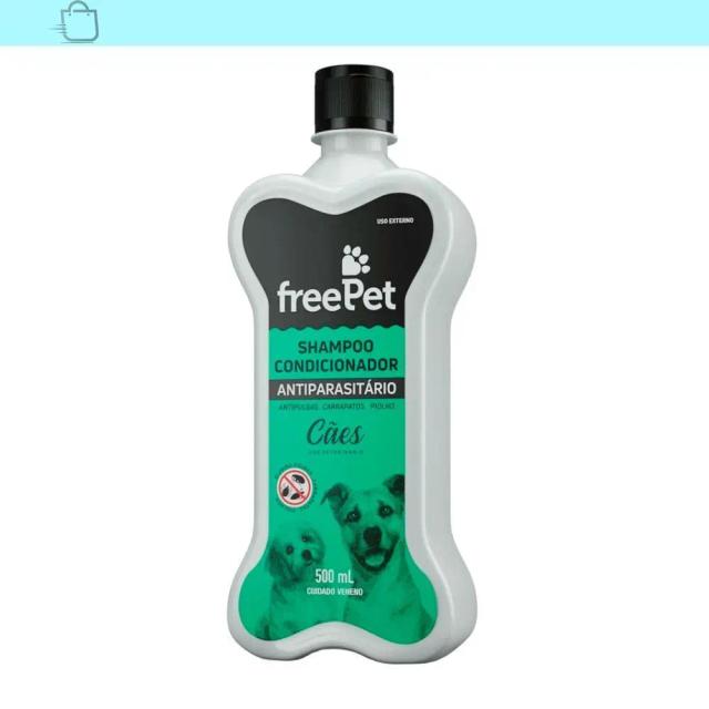Shampoo e Condicionador Anti-Pulgas FreePet 500ml para Cães e Gatos