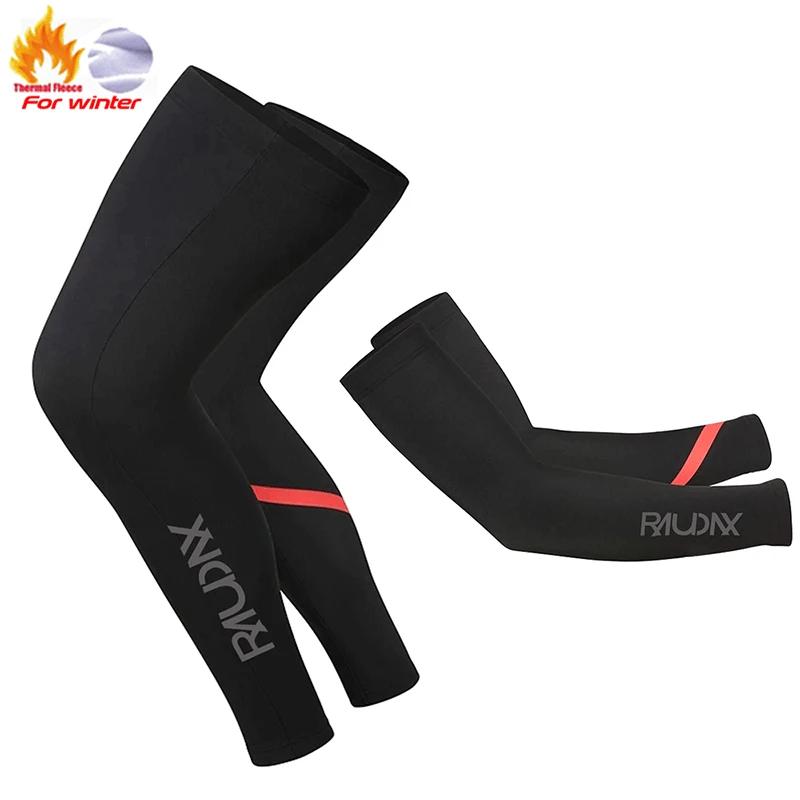Raudax 2024 aquecedores de braço de lã quente de alta elasticidade, mangas esportivas para bicicleta, aquecedores de pernas para ciclismo, inverno, alta qualidade - Image 1