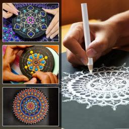 Mandala Dotting Tools Set, Pintura Stencil, Artes Suprimentos, Kits de Ferramentas, Incluindo Modelos de Estêncil, Mini Cavalete, 45 Pcs - Image 4