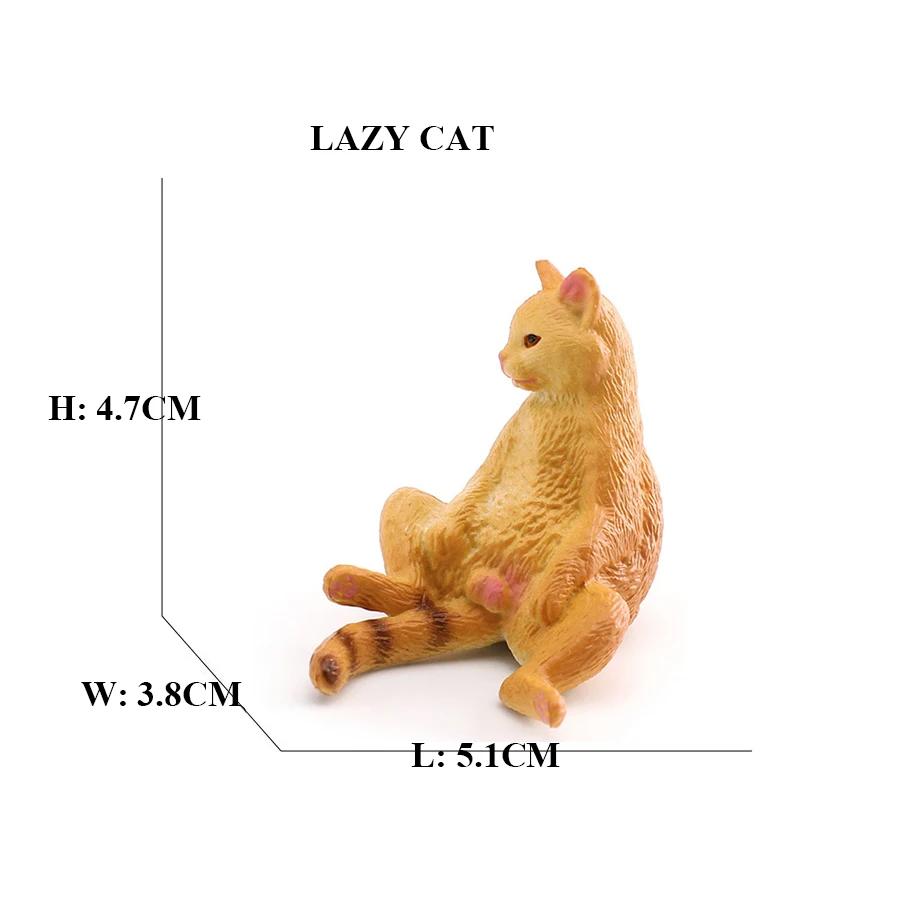 Conjunto de estatuetas de gato realistas pintadas à mão mini gatinho estátua para decoração de prateleira de mesa de escritório em casa, presente de coleção de modelo animal fofo - Image 1