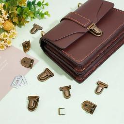 10 conjuntos de fechaduras de pressão de bolsa de ferro, fecho para bolsa de couro, fecho para bolsa de mão diy, ferragens de mala, antigo - Image 5
