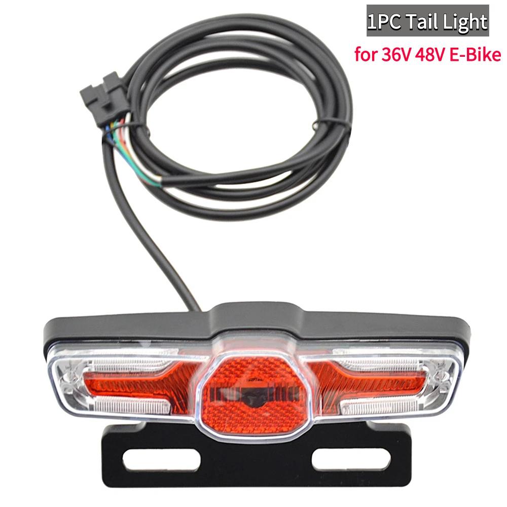 E-Bike freio dianteiro e luz traseira Set, Bike Rack Lâmpada com buzina, Interruptor do farol, Turn Tail Light, Acessórios bicicleta elétrica, 24V, 48V - Image 1