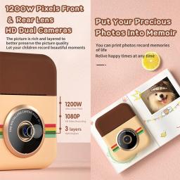 Mini Câmera Digital de Impressão Instantânea para Crianças, Gravação de Vídeo HD, Lente Dupla, Papel Fotográfico Térmico, Presente de Aniversário para Meninos e Meninas - Image 6