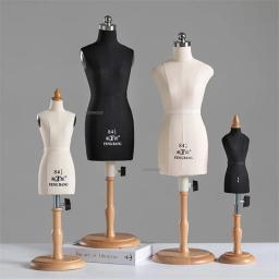 Mini Manequim De Costura De Madeira para Feminino, Tronco, Vestuário Corporal, Suprimentos De Costura, Pode Alfinete, Correia, Roupas Cortadas, 1/2, 1/3, 1/4 - Image 1