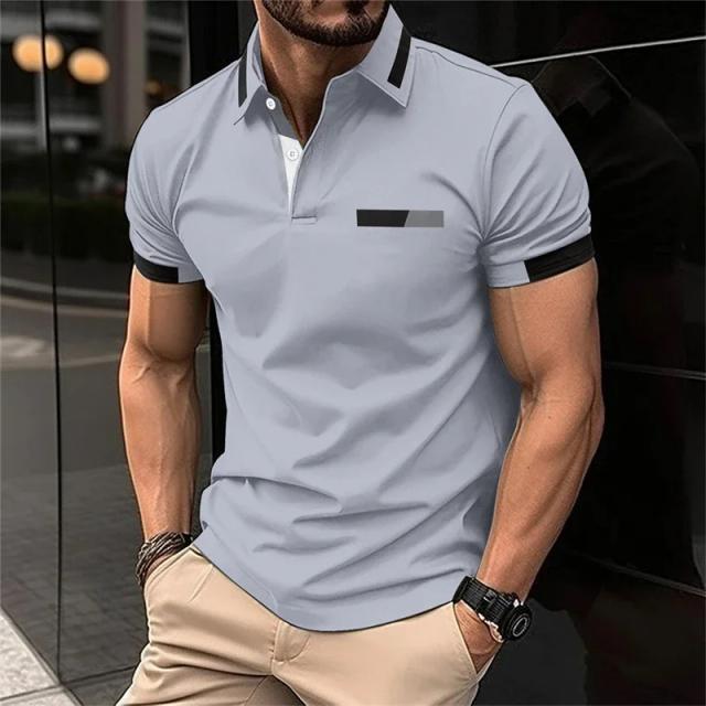Camiseta Masculina Manga Curta Fitness Esportiva Polo Elástica Corrida Academia