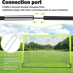 Portátil crianças gol de futebol quintal prática rede de futebol saco de transporte portátil dobrável gol de futebol interior e exterior rede de treinamento - Image 3