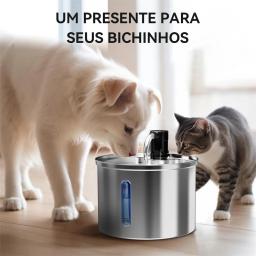 Newpet Bebedouro para gatos em aço inoxidável de 3 litros Bebedouro Automático para Gatos Bebedouro para Gatos Cães Acessórios para Dispensador de Água para Animais de Estimação - Image 3