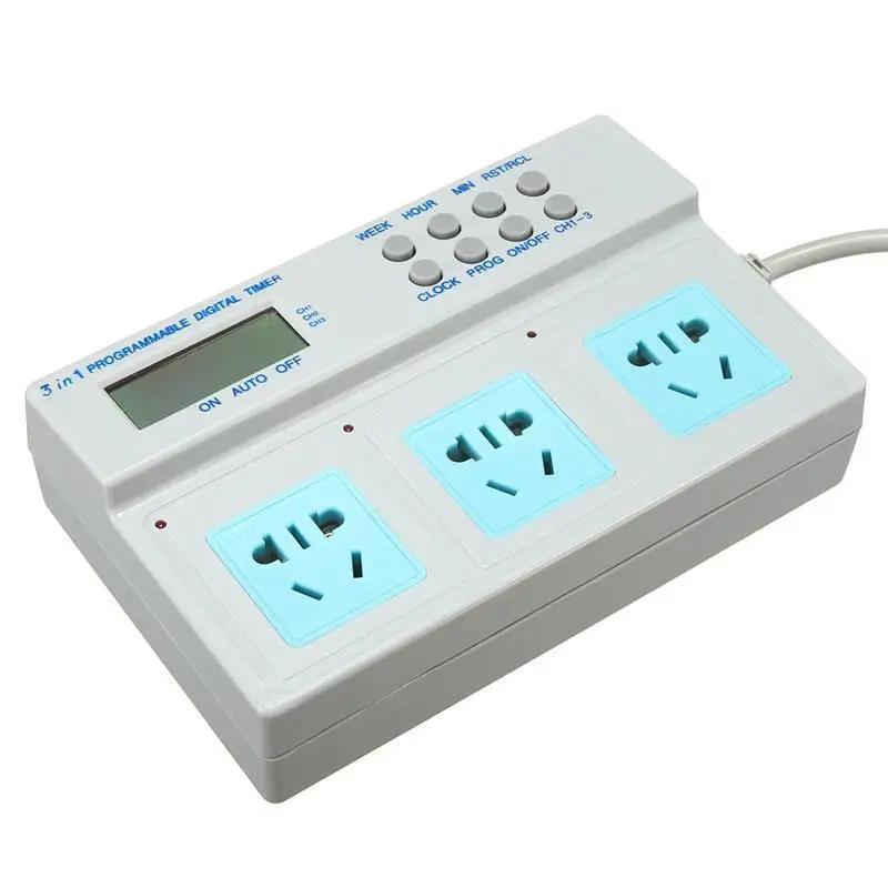 Programável LCD Digital Timer soquete para Fish Tank, Power Time Control para Aquarium, Luz, Aquecedor, Filtro, Wavemaker, Bomba de dosagem, 3 em 1 - Image 1