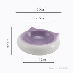 Criativo cerâmica plana fundo gato orelha forma comida tigela, prato de jantar, anti viragem, pet fornecimentos, tigela bebendo, 1pc - Image 5
