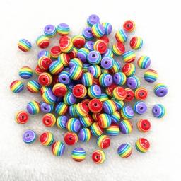 Contas de resina redondas com listra, cor sólida, 8mm/10mm/12mm, para fazer jóias, diy, diy, acessórios de vestuário - Image 4