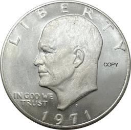 Cupronickel banhado a prata Copy Coin, Estados Unidos America, Estados Unidos, 1 dólar, 1 dólar, 1 dólar, Novo - Image 1