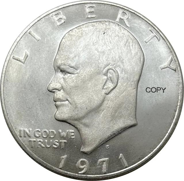 Moeda Copiada em Cupronickel Banhada a Prata - 1 Dólar dos Estados Unidos, Nova e Exclusiva