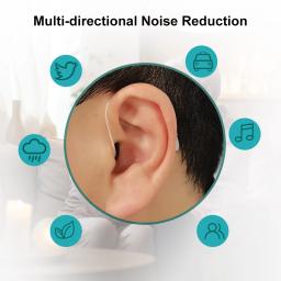 IncenSonic Aparelhos auditivos OTC auto-ajustáveis, perda auditiva leve a moderada, aparelho auditivo Bluetooth com suporte de ruído de ajuste invisível - Image 6
