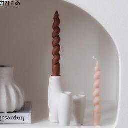 Castiçais de cerâmica Triângulo Branco, Aromaterapia Criativa Artesanato, Atmosfera Interior Castiçal, Decoração Home Arte - Image 3