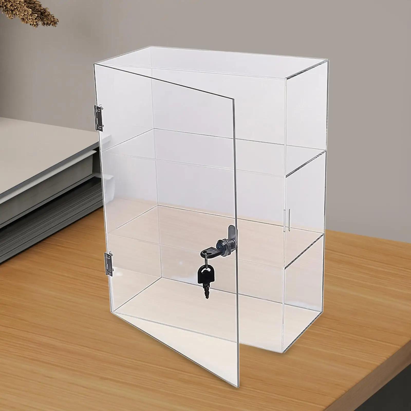 Caso de exposição acrílica com fechadura, Multipurpose Clear Showcase para Pequenas Pedras Lojas de Varejo, Relógios Action Figures Coleções - Image 1