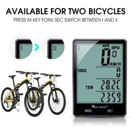 West bike-computador de bicicleta com tela grande, velocímetro, sem fio, com fio, sensor à prova d'água, odômetro, para ciclismo, 2.8 polegadas - Image 4