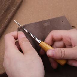 Kit de ferramentas para artesanato em couro com botão de metal, conjunto de fixadores, perfuração, escultura, sela de trabalho para costura manual diy - Image 4