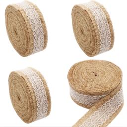 Rolos de serapilheira de juta natural, laço de fita hessian, decoração rústica vintage do casamento, ornamento do partido, suprimentos artesanais DIY, 1-10m - Image 1