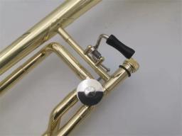 B Bb/F Trombone Tenor com Boquilha Case, lacado, banhado a ouro, instrumento musical profissional, alta qualidade - Image 4
