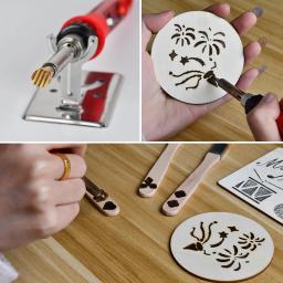 Wood Burning Tool Kit para Pirografia, Escultura Alfabeto, Figura Símbolo, Gravação, Solda, Artesanato DIY, 53pcs - Image 3