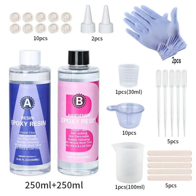 Resina Epóxi Cristal Clara para Artesanato: Ideal para Jóias DIY e Fundição de Tumbler, Fácil de Misturar, Acabamento Brilhante e Durável em Proporção 1:1