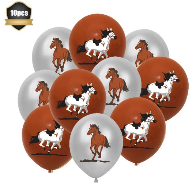 Balões de látex com lantejoulas e confetes para festas: decoração temática cowboy, 12 polegadas, pacote com 10 unidades