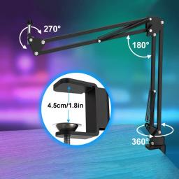 Professional USB Streaming Podcast PC Microfone Estúdio Cardioid Condensador Mic Kit com Boom Arm Para Gravação Twitch YouTube - Image 6