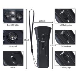 LED ultra-sônico Anti-Bark Agressivo Dog Repeller, Pet Repeller, latindo rolha, dissuasor, trem, 2 em 1, cabeça dupla, parar bark dissuasores - Image 5