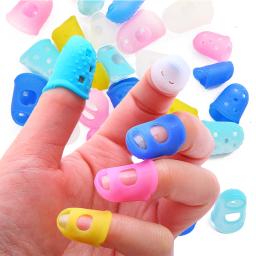 Silicone colorido dedais, oco para fora, respirável tocando guitarra, dedo protetor manga, costura Ferramenta suprimentos, 5 - Image 1