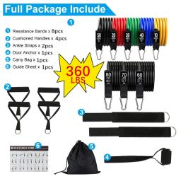 Lbs conjunto de faixas elásticas de resistência, equipamento para exercícios de fitness, puxar corda, yoga, treinamento, academia em casa - Image 4