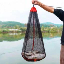 Saco de rede de pesca dobrável Redes de espessamento para boca de peixe pequena rede Guarda de fundo plano Armazenamento simples com plugues de terra - Image 1